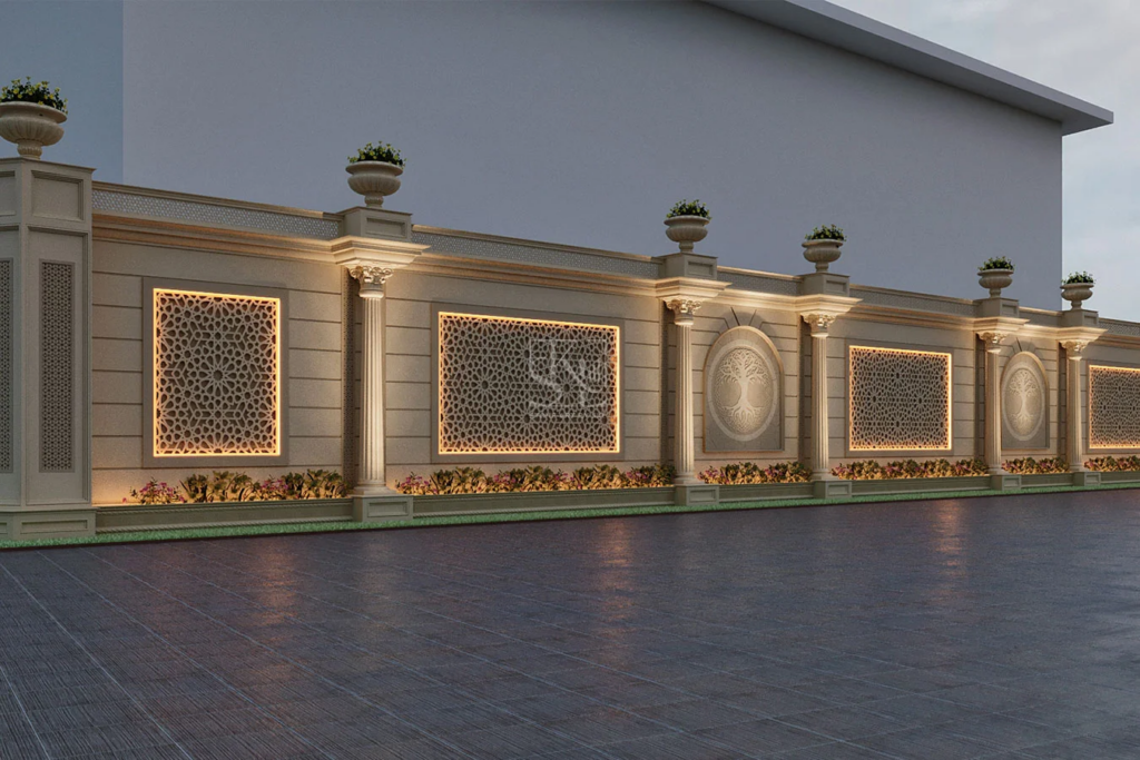 Boundary Wall Concept 2 - Stone Art By SKL