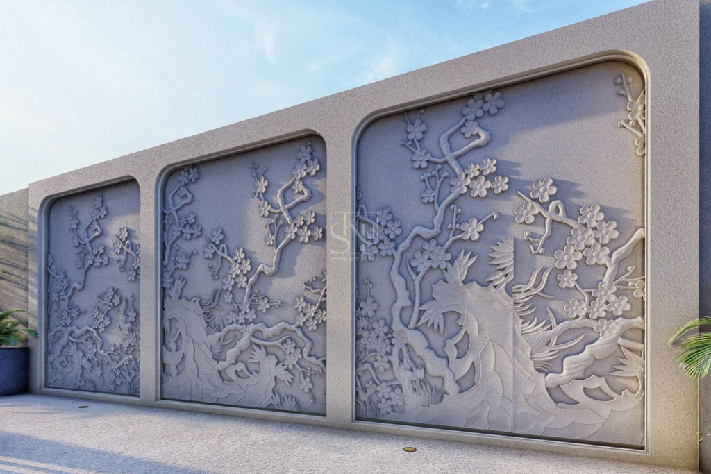Boundary Wall Concept 3 - Stone Art By SKL