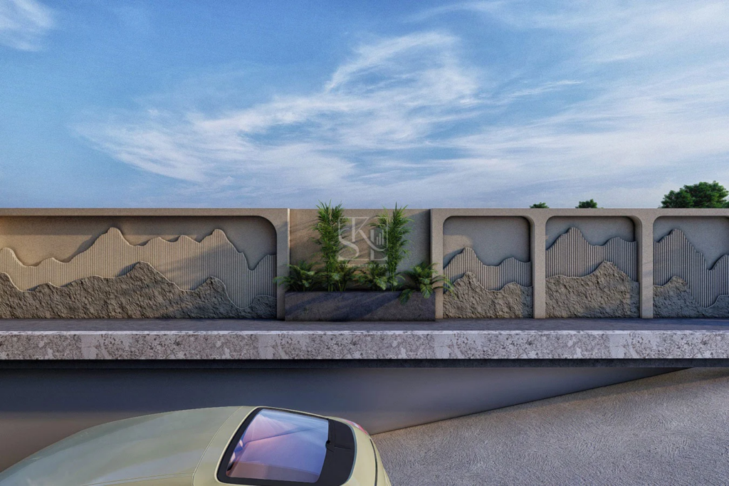 Boundary Wall Concept 4 - Stone Art By SKL