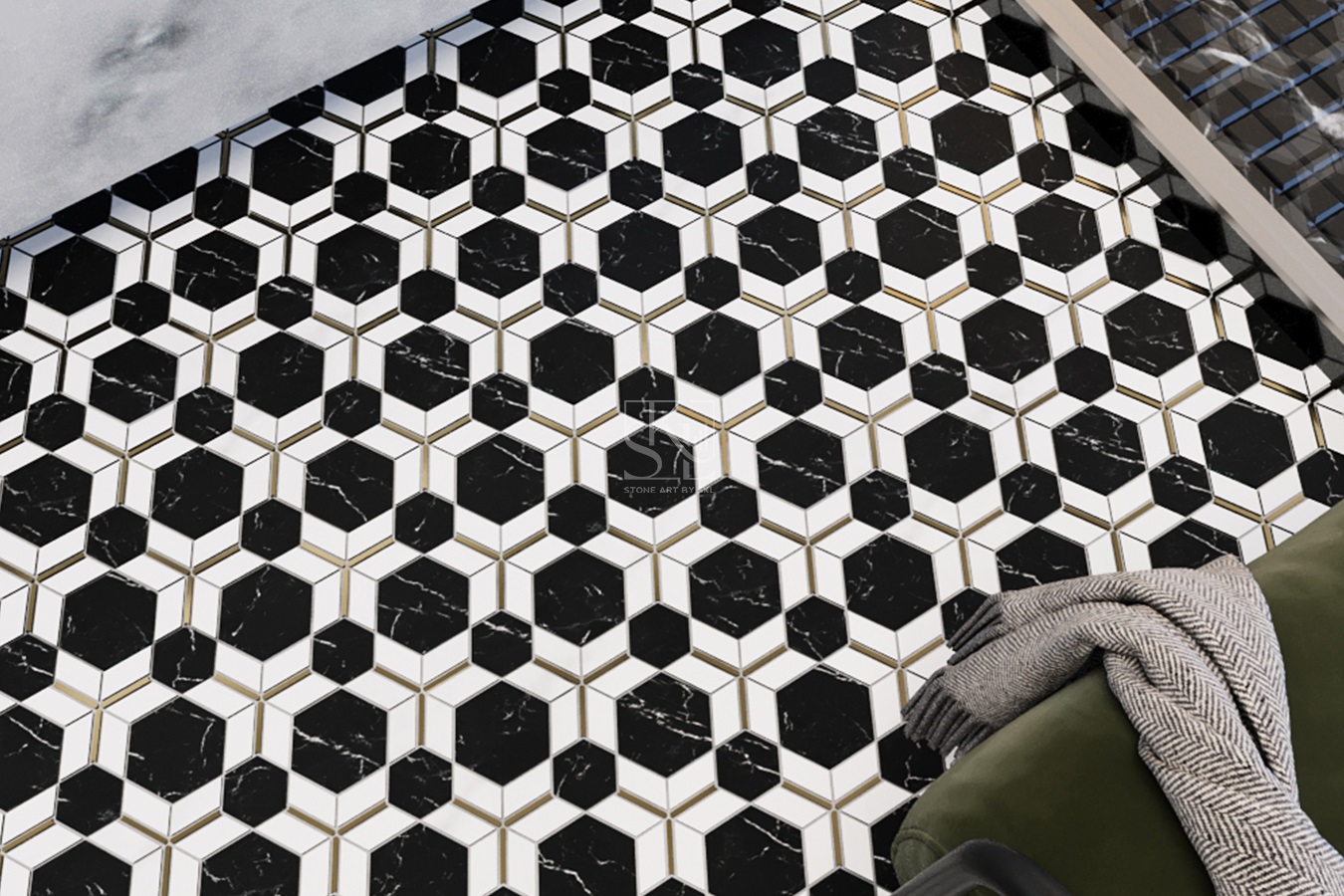Hexagonal Mosaic Flooring