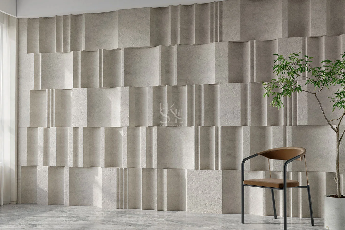 Curved Fluted Blocks Design