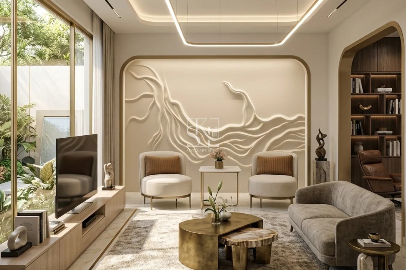 Random Modern Walling Random Wave Design Wall - Wall Cladding & Wall Panels | Stone Art by SKL