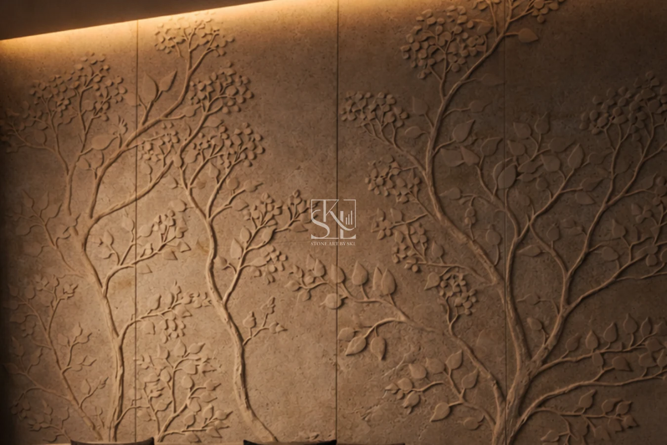 Tree Inspired Cladding Modern Tree Relief Design Stone Wall Cladding | Stone Art By SKL